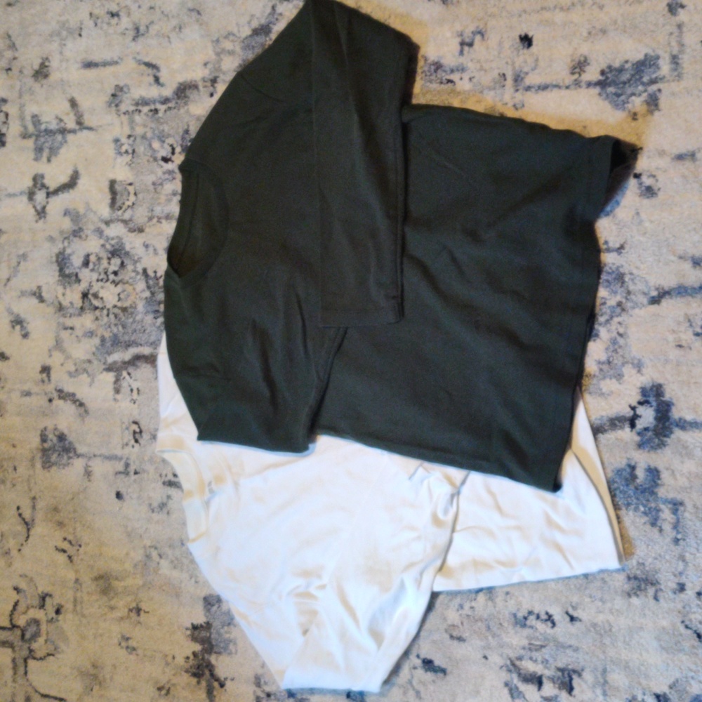 Two Uniqlo Soft Brushed Long Sleeve Crewneck T Shirts
